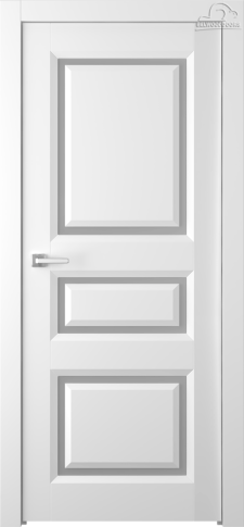Межкомнатная дверь Платинум 3/1 Эмаль светло-серый Двойная - фото