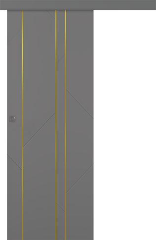 Межкомнатная дверь Флекс 1 Молдинг Золото Эмаль графит Купе - фото