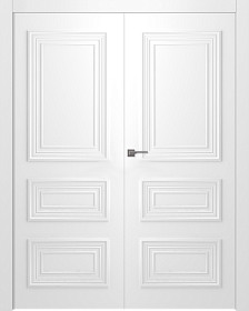 Межкомнатная дверь Палаццо 3/1 Эмаль белый Двойная - фото