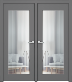 Межкомнатная дверь Белла 1 Эмаль графит Двойная - фото