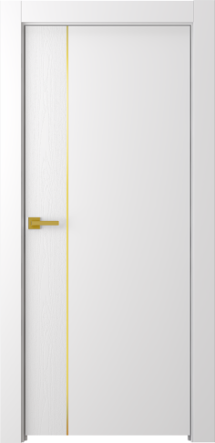 Межкомнатная дверь Вега 1 Молдинг Золото Эмаль белый - фото