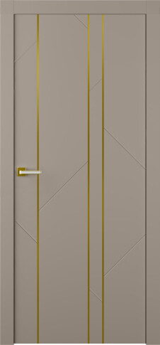Межкомнатная дверь Флекс 1 Молдинг Золото Эмаль мокко - фото