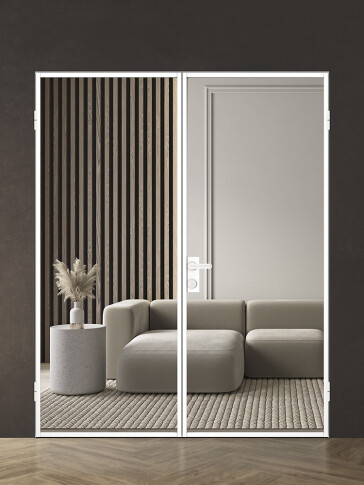 Межкомнатная дверь Спейс Апр 1 White Двойная - фото