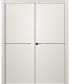 Межкомнатная дверь Avesta 1H Молдинг Чёрный Эмаль жемчуг Двойная - фото