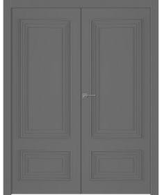 Межкомнатная дверь Палаццо 2 Эмаль графит Двойная - фото