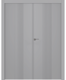 Межкомнатная дверь Ивент 1 Эмаль светло-серый Двойная - фото