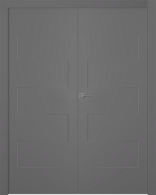 Межкомнатная дверь Split Эмаль графит Двойная - фото