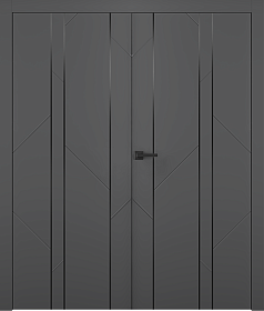 Межкомнатная дверь Флекс 1 Молдинг Чёрный Эмаль графит Двойная - фото