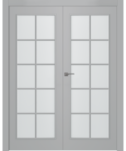 Межкомнатная дверь Ламира 1 Эмаль светло-серый Двойная - фото Межкомнатная дверь Ламира 1 Эмаль светло-серый Двойная - фото