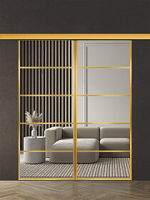 Межкомнатная дверь Спейс Ап 4 Gold Двойная - фото Межкомнатная дверь Спейс Ап 4 Gold Двойная - фото