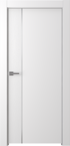 Межкомнатная дверь Вега 1 Молдинг Хром Эмаль белый - фото