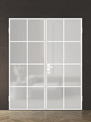 Дв.полотно Пвдоф "Спейс Апр 5" White 2,0-0,4 Мателюкс Белый Каленый Комп 2 С Фурн №33/4 White В Ящике-Упаковке Распашная двойная