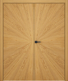 Межкомнатная дверь Лайнвуд 4 Дуб натуральный Двойная - фото