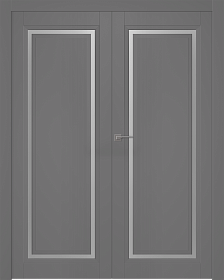 Межкомнатная дверь Аурум 1 Эмаль графит Двойная - фото