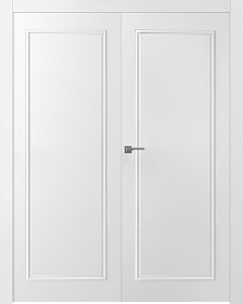 Межкомнатная дверь Ламира 1 Эмаль белый Двойная - фото
