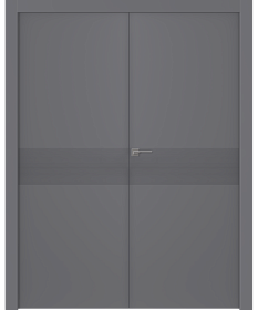 Межкомнатная дверь Ивент 2 Эмаль графит Двойная - фото