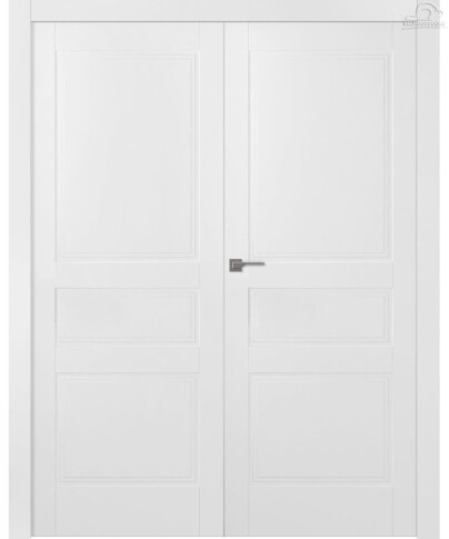 Межкомнатная дверь Инари Эмаль жемчуг Двойная - фото Межкомнатная дверь Инари Эмаль жемчуг Двойная - фото