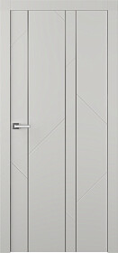 Межкомнатная дверь Флекс 1 Молдинг Хром Эмаль пепельный - фото