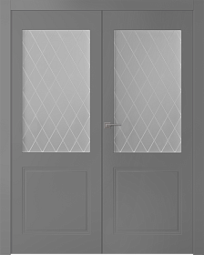 Межкомнатная дверь Кремона 2 Эмаль графит Двойная - фото