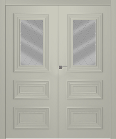 Межкомнатная дверь Палаццо 3/1 Эмаль шёлк Двойная - фото