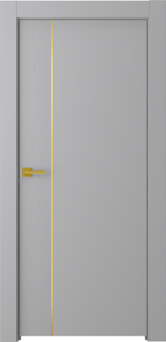 Межкомнатная дверь Вега 1 Молдинг Золото Эмаль светло-серый - фото