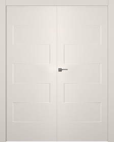 Межкомнатная дверь Split Эмаль жемчуг Двойная - фото