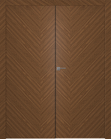 Межкомнатная дверь Лайнвуд 3 Орех Двойная - фото Межкомнатная дверь Лайнвуд 3 Орех Двойная - фото