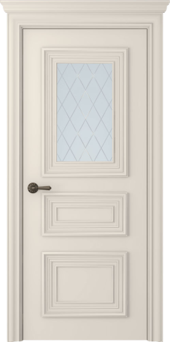 Межкомнатная дверь Палаццо 3/1 Эмаль жемчуг - фото