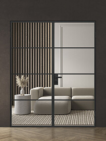 Межкомнатная дверь Спейс Апр 3 Black Двойная - фото