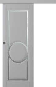 Межкомнатная дверь Аурум 3R Эмаль светло-серый Купе - фото