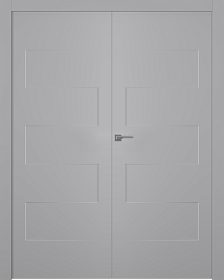 Межкомнатная дверь Split Эмаль светло-серый Двойная - фото