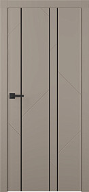 Межкомнатная дверь Флекс 1 Молдинг Чёрный Эмаль мокко - фото