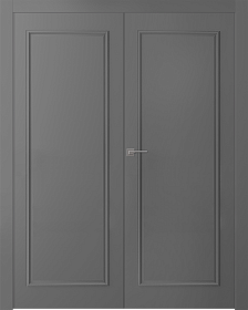 Межкомнатная дверь Ламира 1 Эмаль графит Двойная - фото