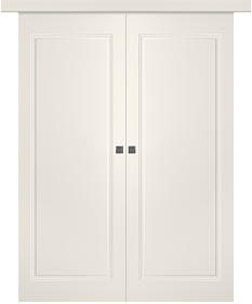 Межкомнатная дверь Кремона 1 Эмаль жемчуг Купе двойное - фото