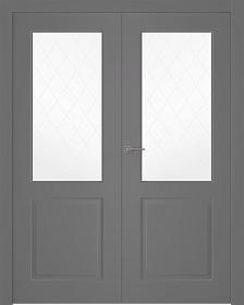 Межкомнатная дверь Alta Эмаль графит Двойная - фото