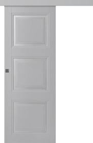 Межкомнатная дверь Аурум 3 Эмаль светло-серый Купе - фото