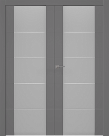 Межкомнатная дверь Arvika 202 Эмаль графит Двойная - фото
