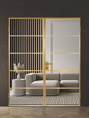 Дв.полотно Пвдоф "Спейс Апр 4" Gold 2,0-0,4 Прозрачное Каленое Комп 2 С Фурн №33/4 Gold В Ящике-Упаковке Распашная двойная