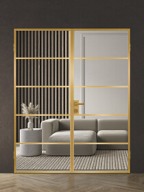 Межкомнатная дверь Спейс Апр 4 Gold Двойная - фото