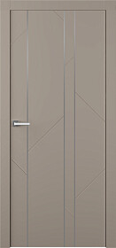 Межкомнатная дверь Флекс 1 Молдинг Хром Эмаль мокко - фото