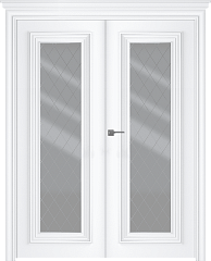 Дв.полотно Пвдощ "Палаццо 1" Эмаль Белый 2,2-0,6 Smartcore Мателюкс Белый Витраж Рис39 Распашная двойная