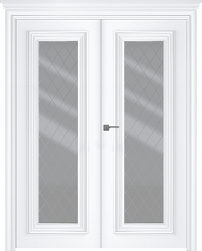Межкомнатная дверь Палаццо 1 Эмаль белый Двойная - фото