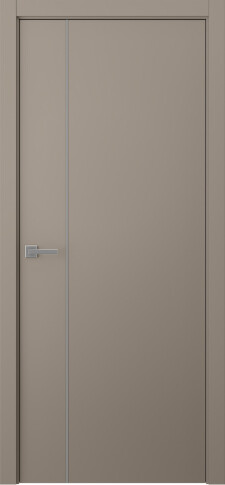 Межкомнатная дверь Avesta 1V Молдинг Хром Эмаль мокко - фото