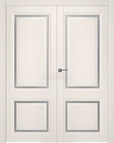 Межкомнатная дверь Аурум 2 Эмаль жемчуг Двойная - фото