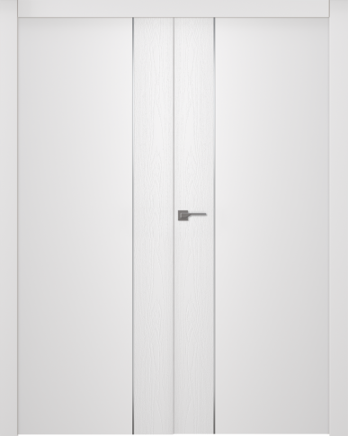 Межкомнатная дверь Вега 1 Молдинг Хром Эмаль белый Двойная - фото Межкомнатная дверь Вега 1 Молдинг Хром Эмаль белый Двойная - фото
