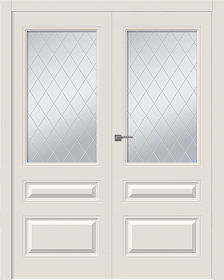 Межкомнатная дверь Роялти Эмаль жемчуг Двойная - фото