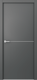 Межкомнатная дверь Avesta 1H Молдинг Хром Эмаль графит - фото
