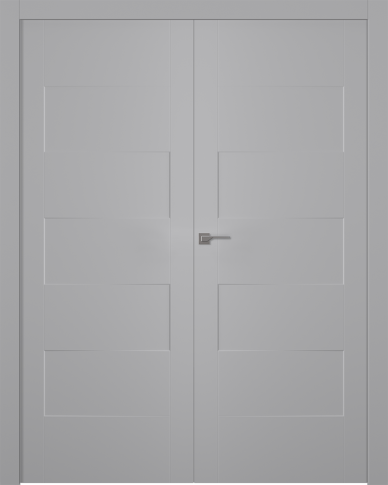 Межкомнатная дверь Split Эмаль светло-серый Двойная - фото