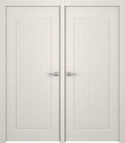 Межкомнатная дверь Белла 1 Эмаль жемчуг Двойная - фото