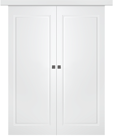 Межкомнатная дверь Кремона 1 Эмаль белый Купе двойное - фото